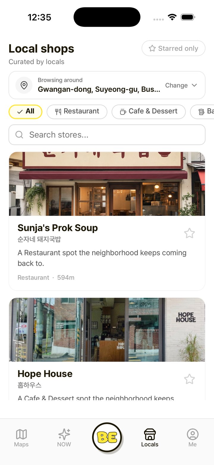 BE-JUMIN 앱 — 주민이 아끼는 동네 가게